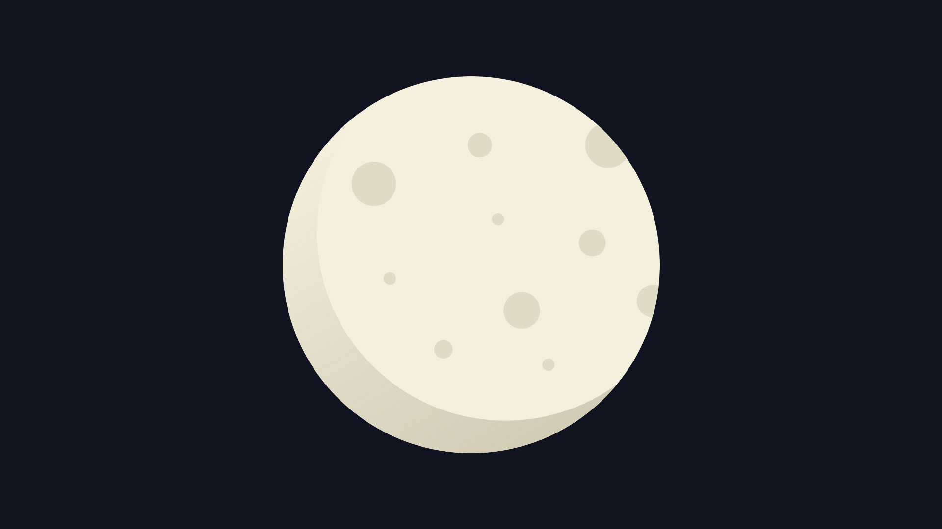 Ein illustrierter Mond, welcher auf einem dunklen Hintergrund, mittig, platziert wurde.